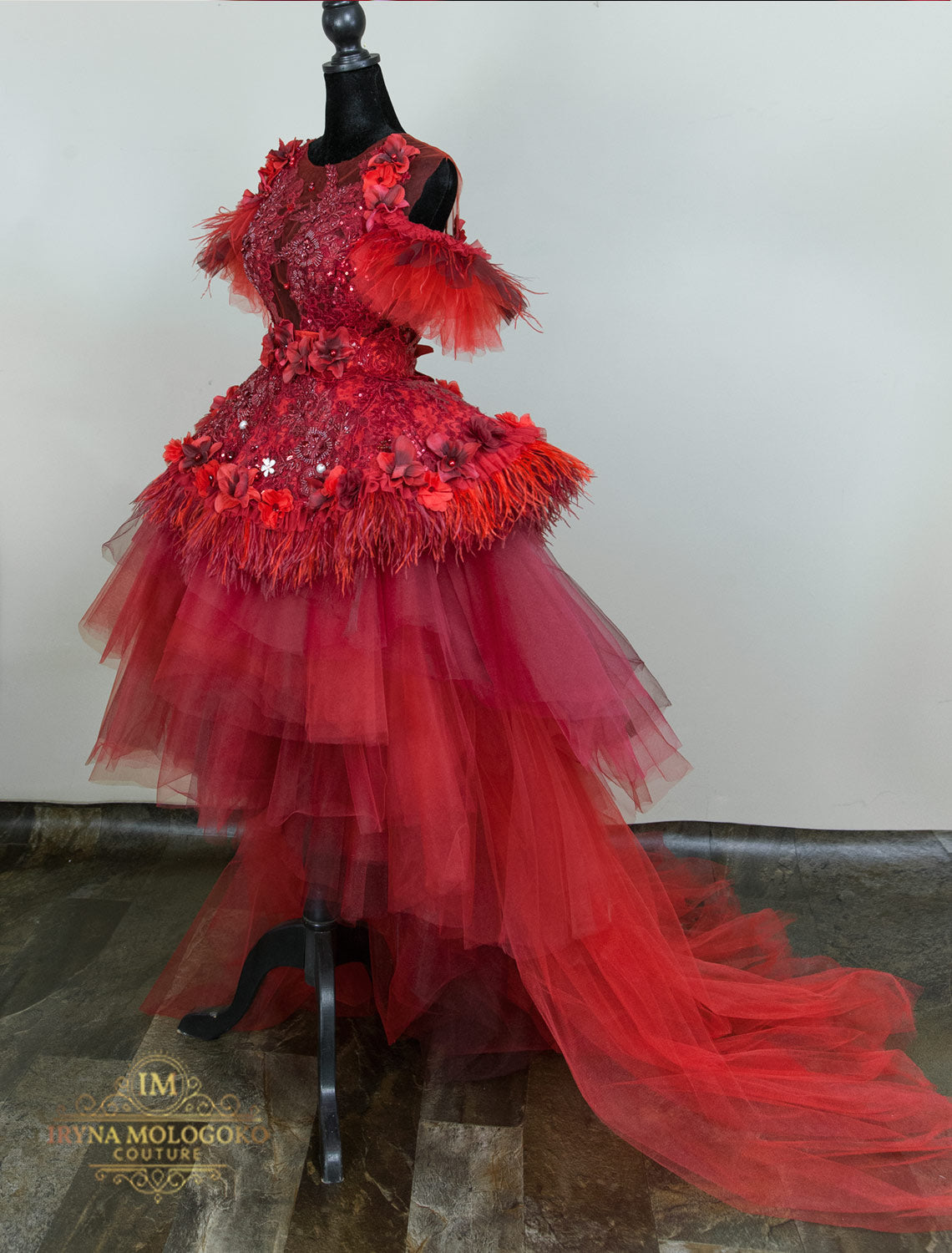 Red Princess Couture One-Of-A-Kind Gown - Mologoko Couture