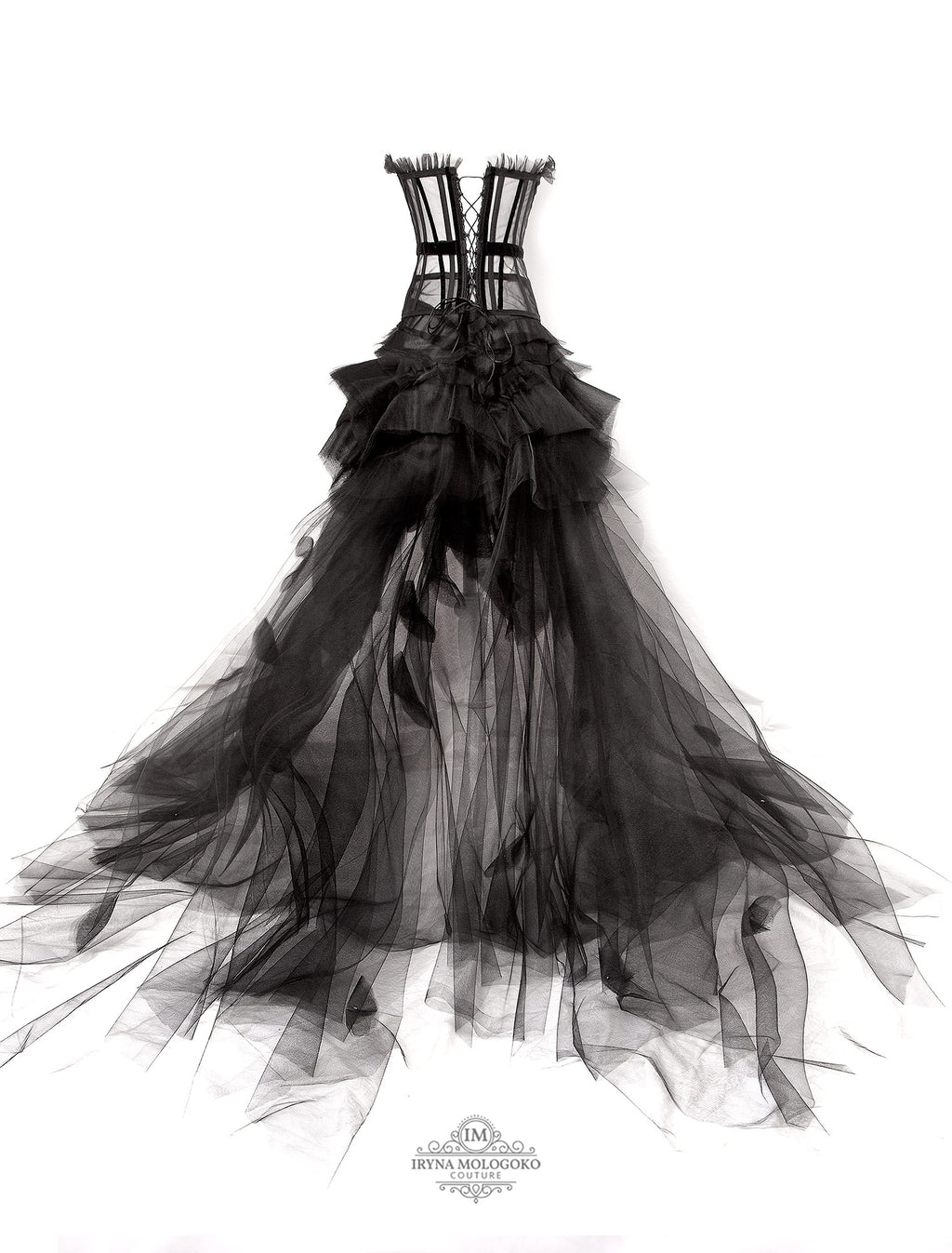 Syrena Tulle Wave High-Low Tulle Skirt - Mologoko Couture