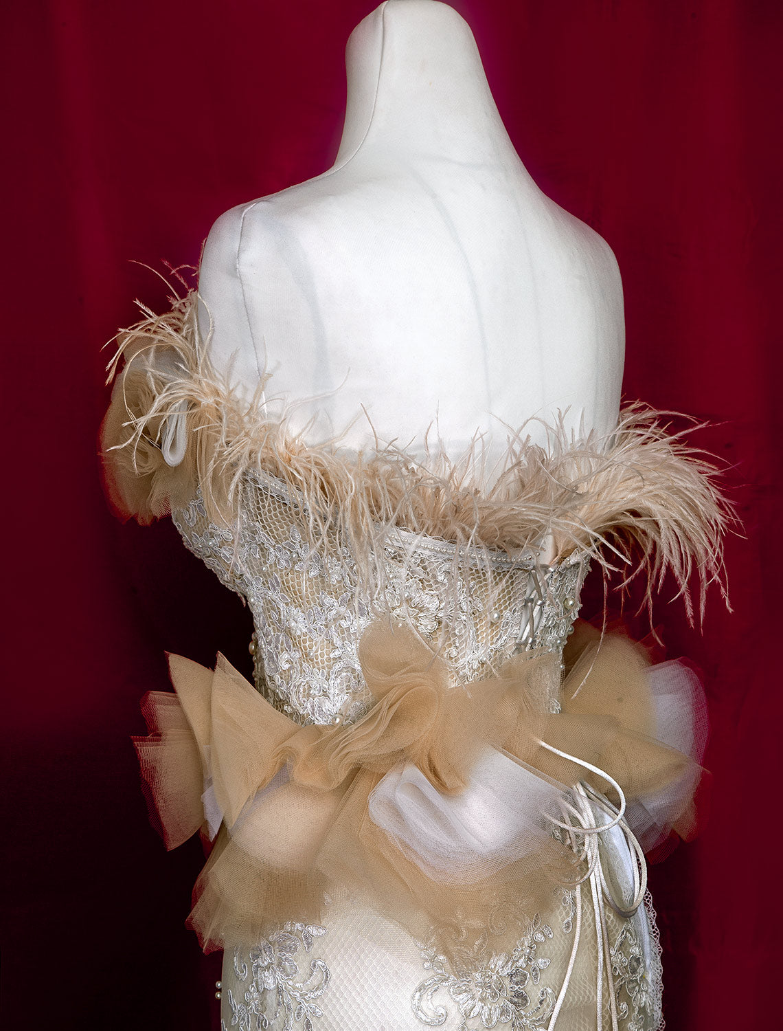 White Swan Red Carpet Style Wedding Corseted Gown Set - Mologoko Couture