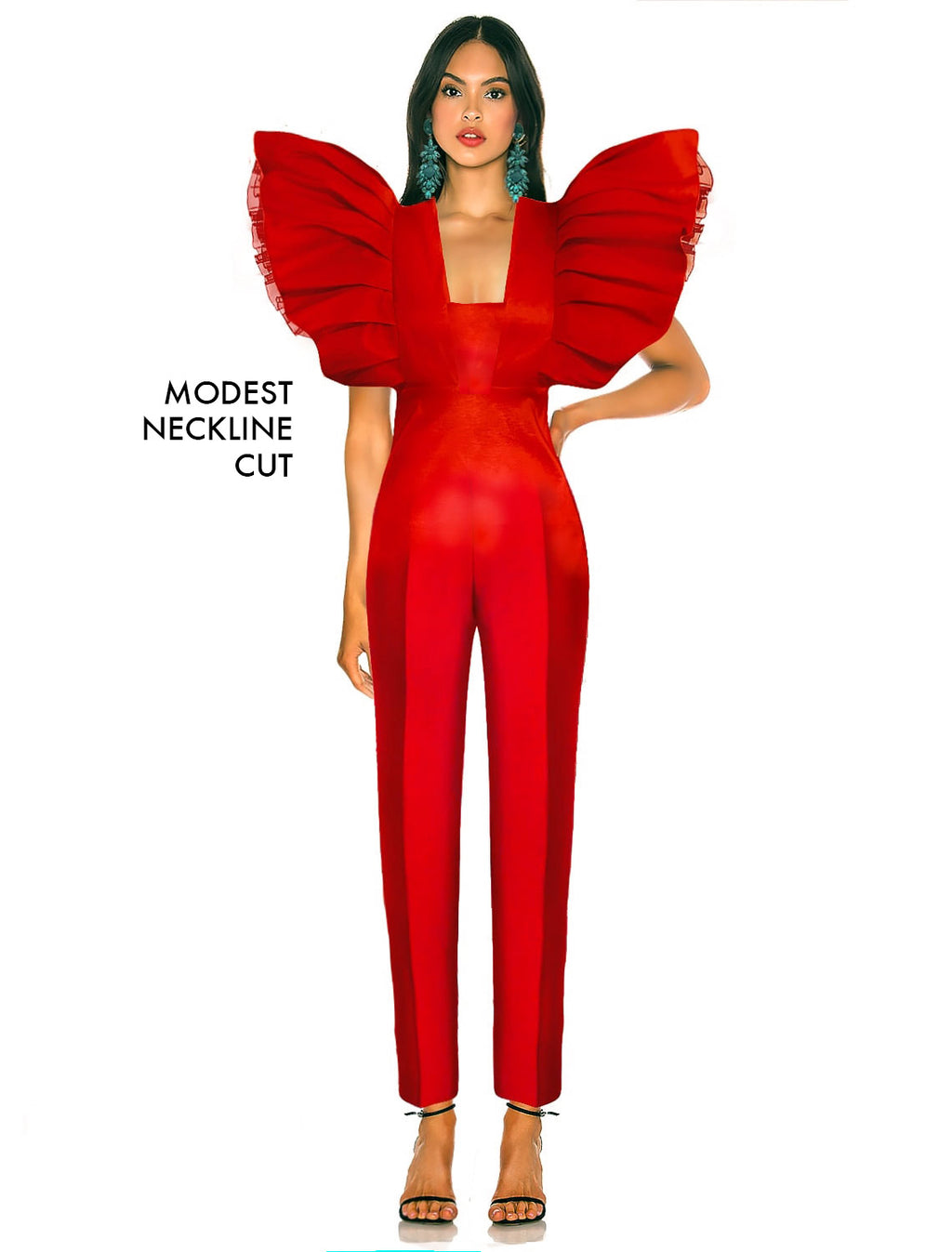 Kate Jumpsuit - Red / XS / Daring Neckline