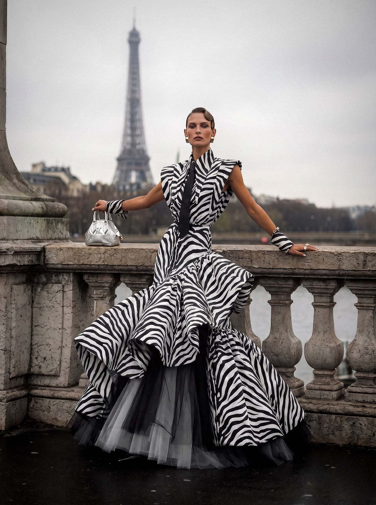 Dolce Vita Cotton Skirt in Zebra With Petticoat