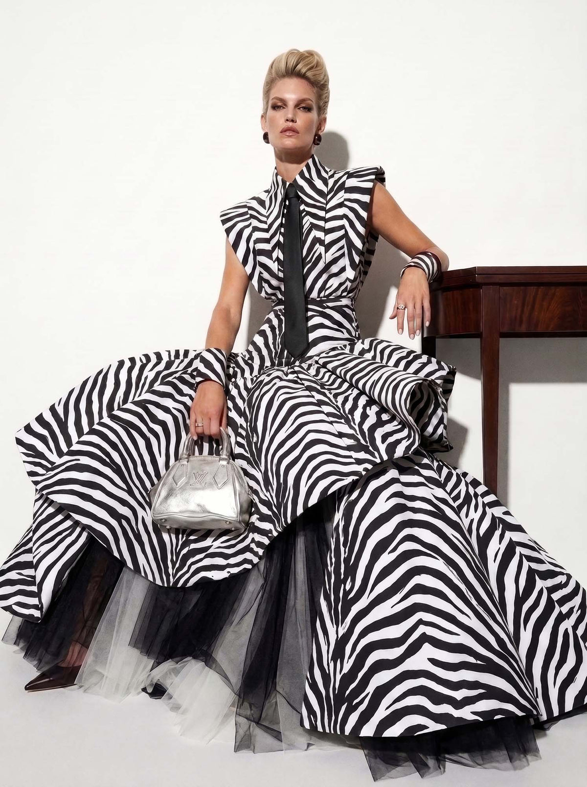 Dolce Vita Cotton Skirt in Zebra With Petticoat