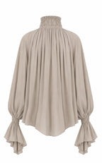 The Ethereal Plissé Poet Blouse