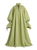 The Ethereal Plissé Poet Maxi Dress
