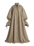 The Ethereal Plissé Poet Maxi Dress