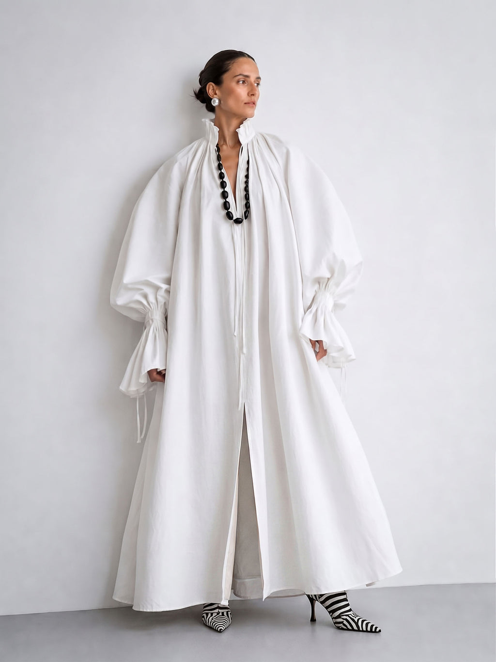 The Ethereal Plissé Poet Maxi Dress