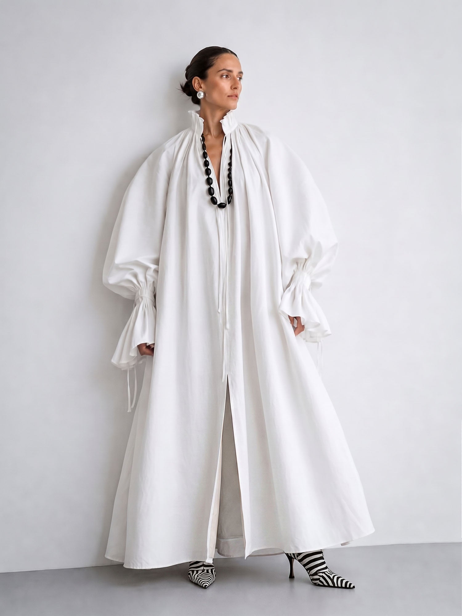 The Ethereal Plissé Poet Maxi Dress