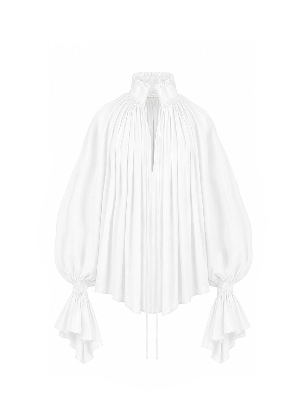 The Ethereal Plissé Poet Blouse