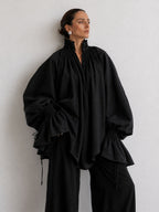 The Ethereal Plissé Poet Blouse