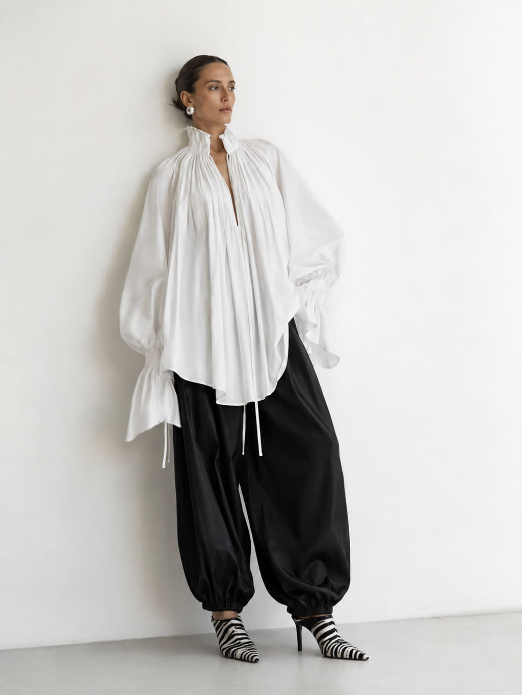 The Ethereal Plissé Poet Blouse
