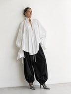 The Ethereal Plissé Poet Blouse