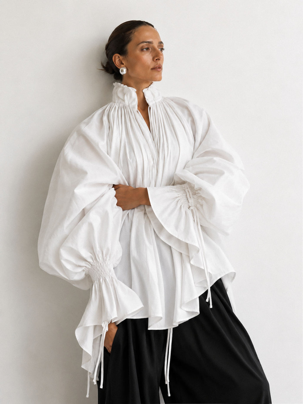 The Ethereal Plissé Poet Blouse