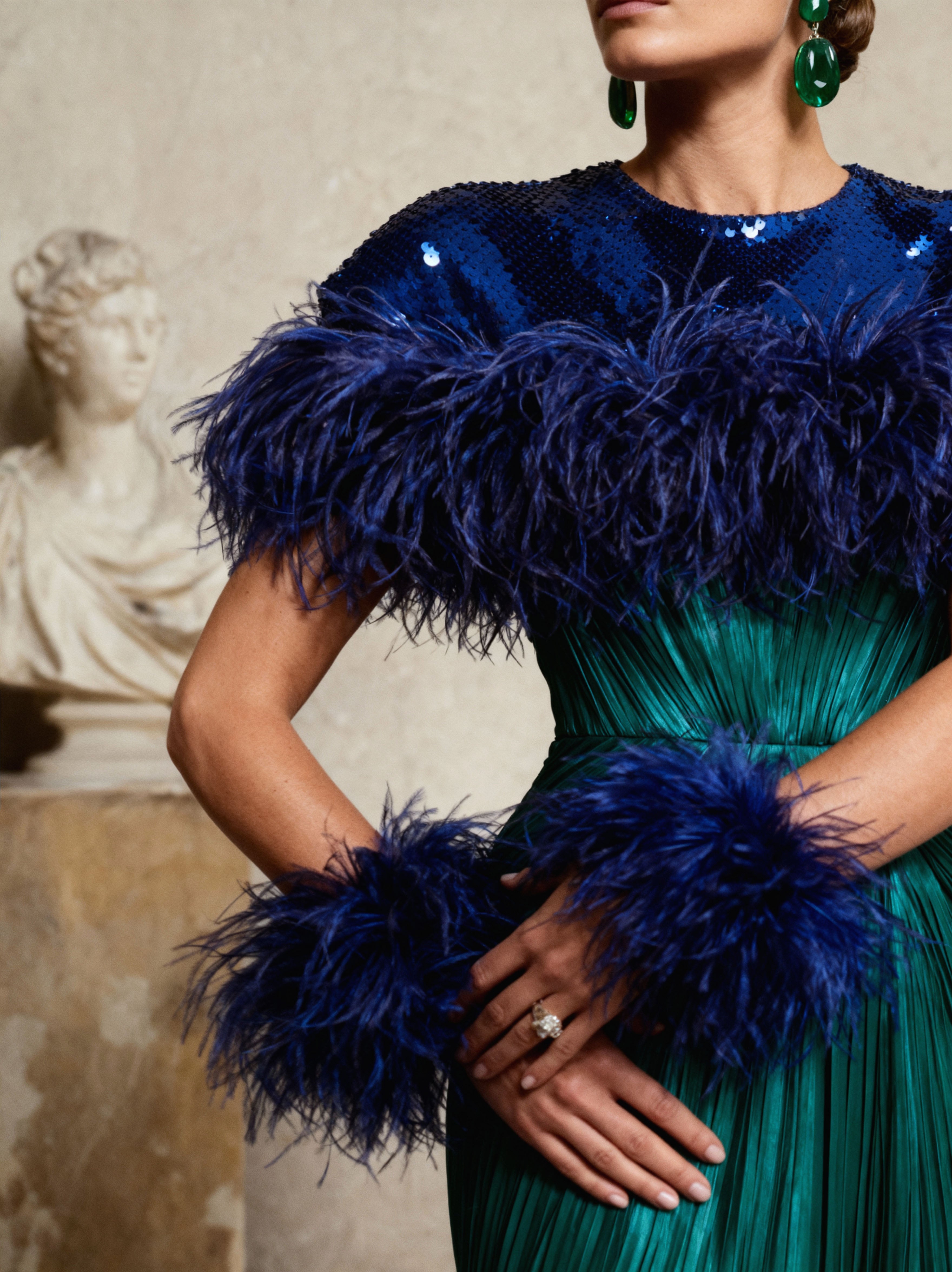 Detachable Ostrich Feather Cuffs