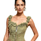 Miranda Organic Cotton Gauze Draped Front Zipper Corset