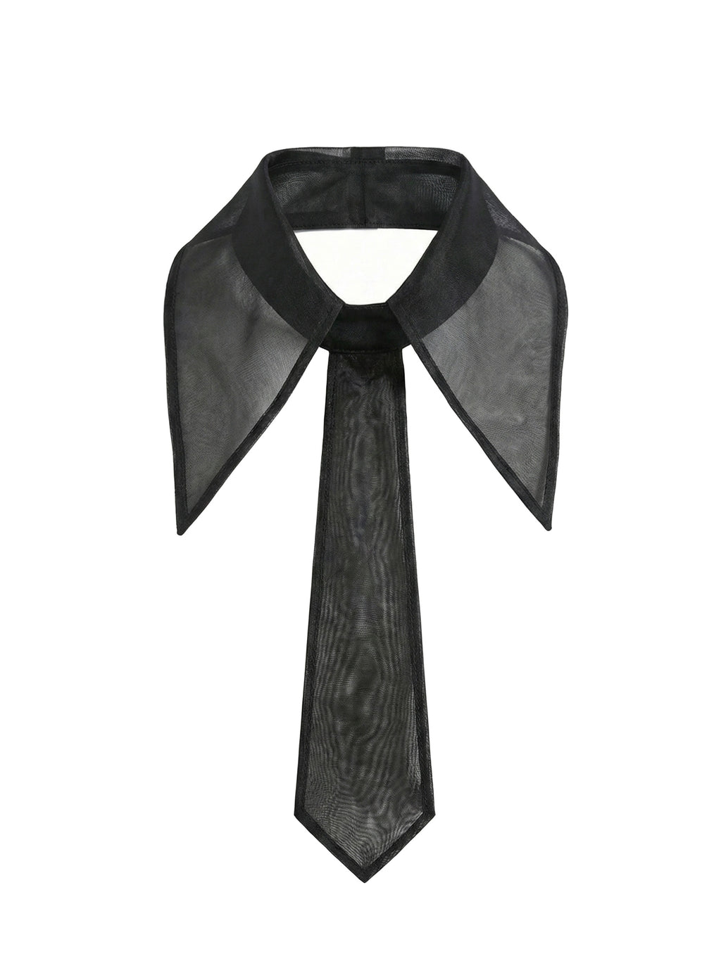 Organza Detachable Collar with Faux Tie