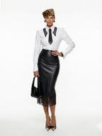 Organza Detachable Collar with Faux Tie