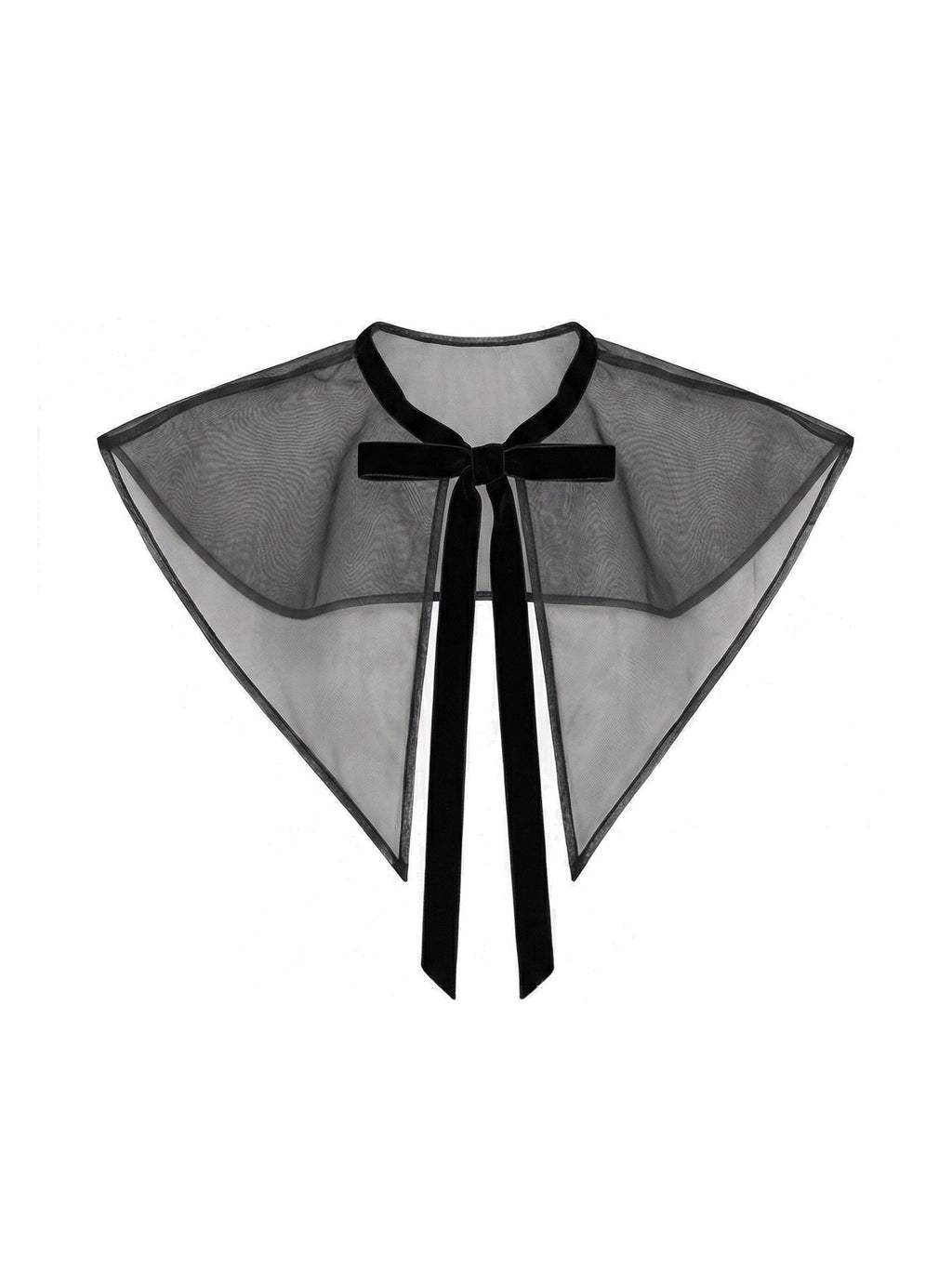 Organza Oversized Detachable Collar with Velvet Ties