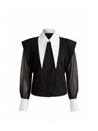 Blanca Long Collar Organza Sleeves Shirt