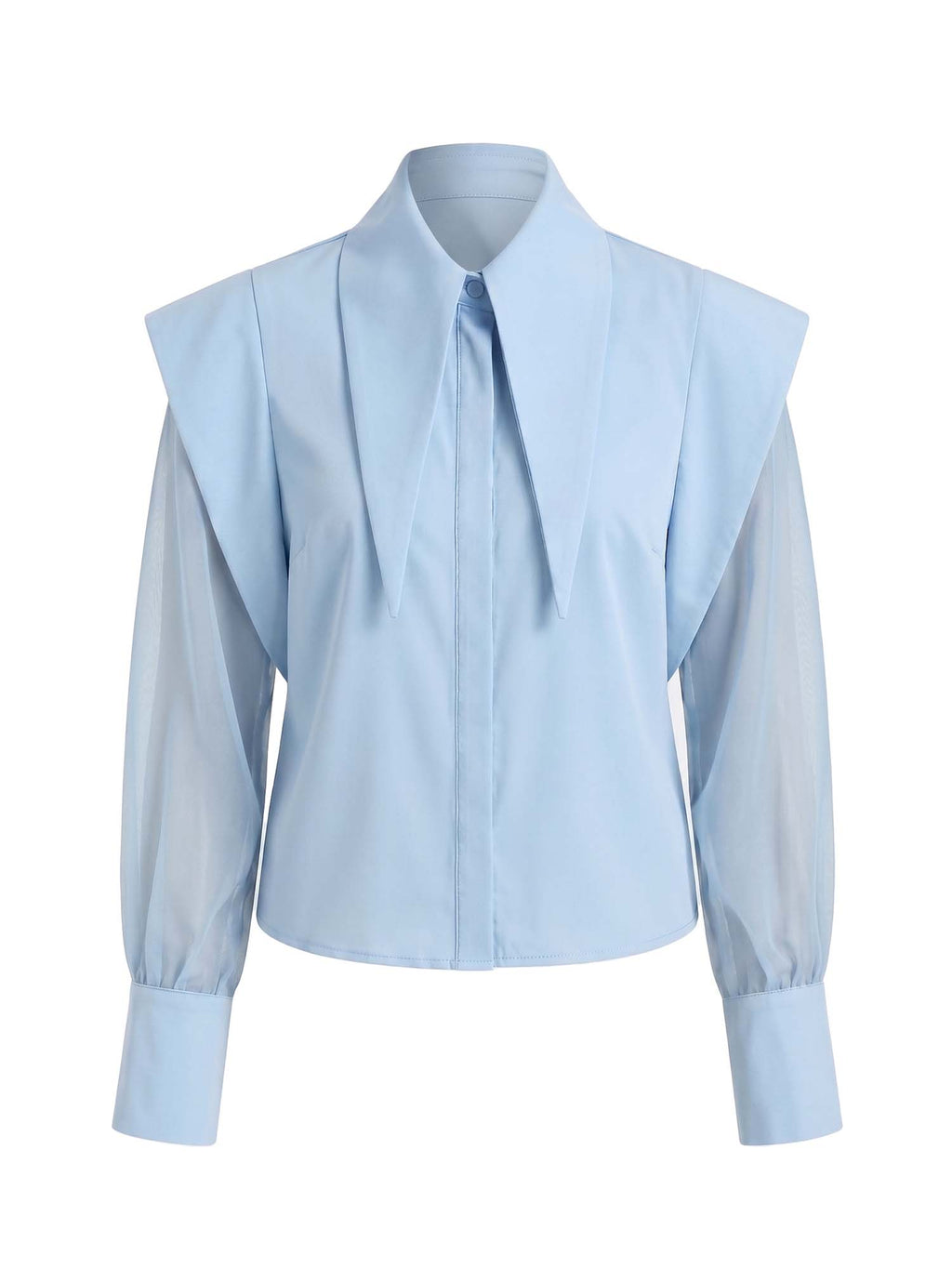 Blanca Long Collar Organza Sleeves Shirt