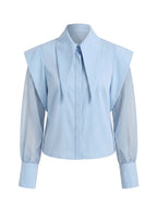 Blanca Long Collar Organza Sleeves Shirt