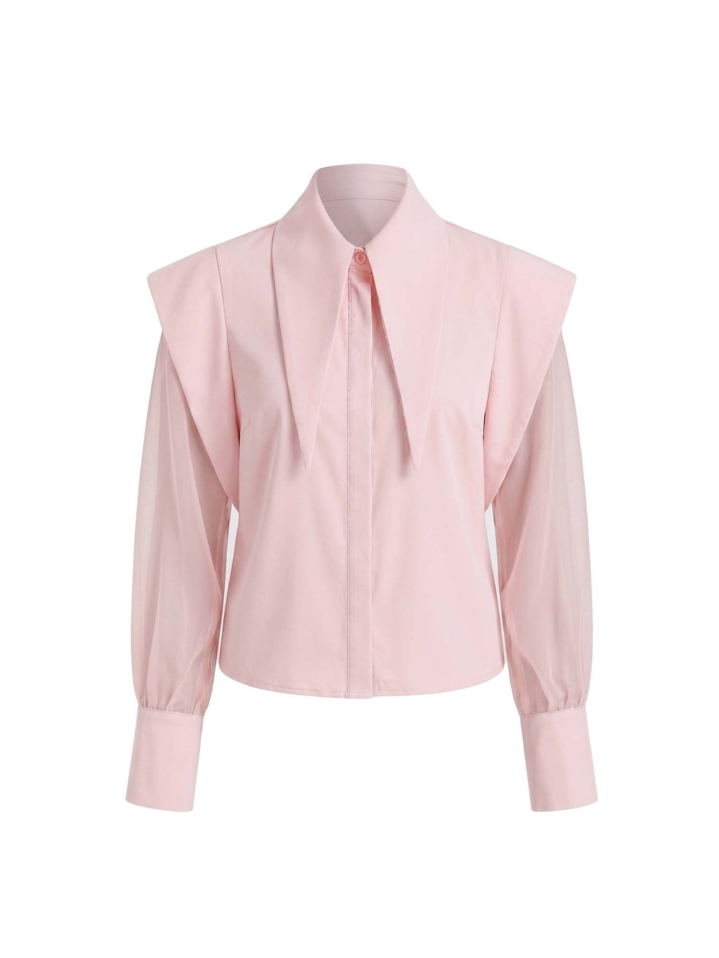 Blanca Long Collar Organza Sleeves Shirt