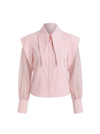 Blanca Long Collar Organza Sleeves Shirt