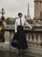 Blanca Long Collar Organza Sleeves Shirt