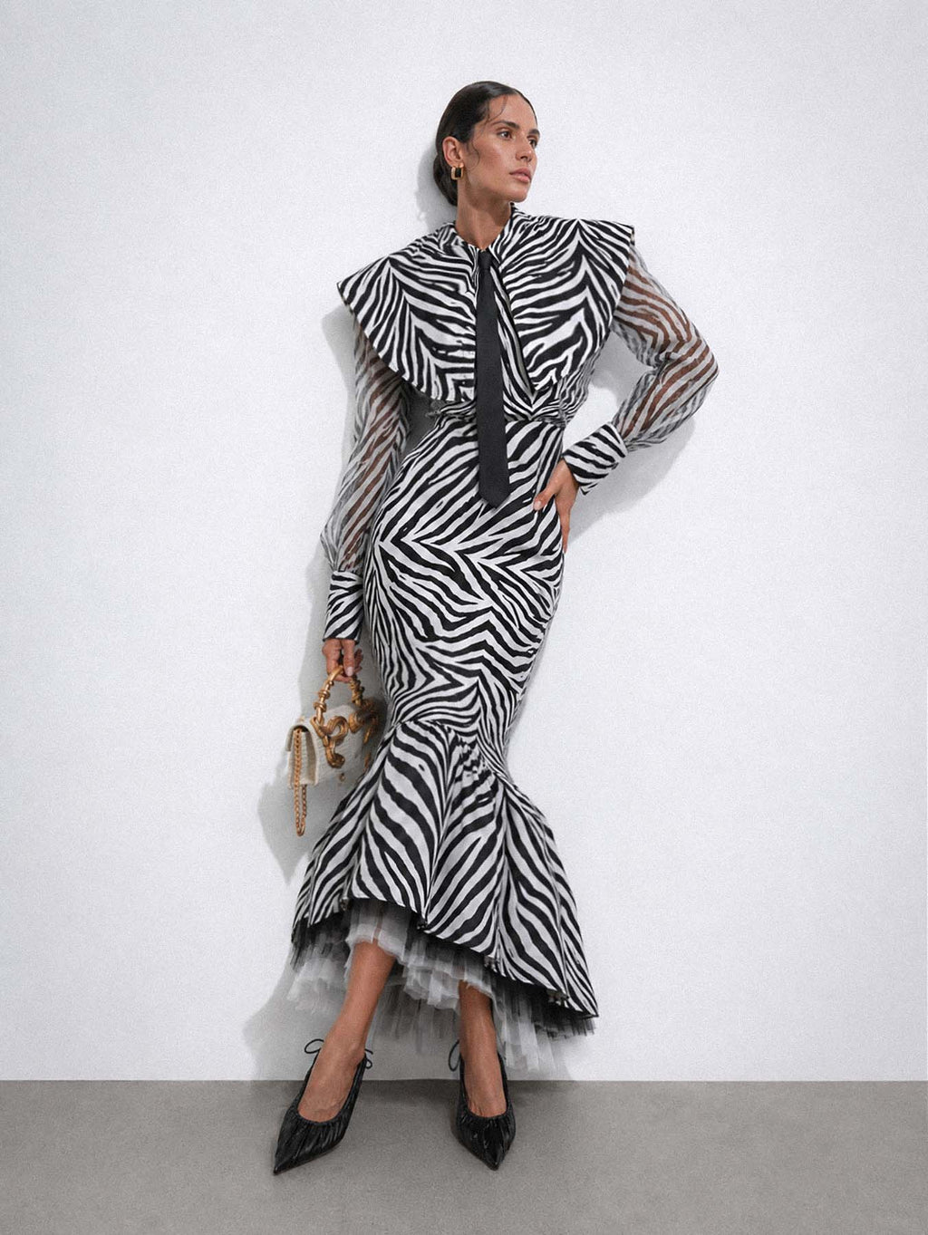 Pam Cotton Skirt in Zebra With Petticoat