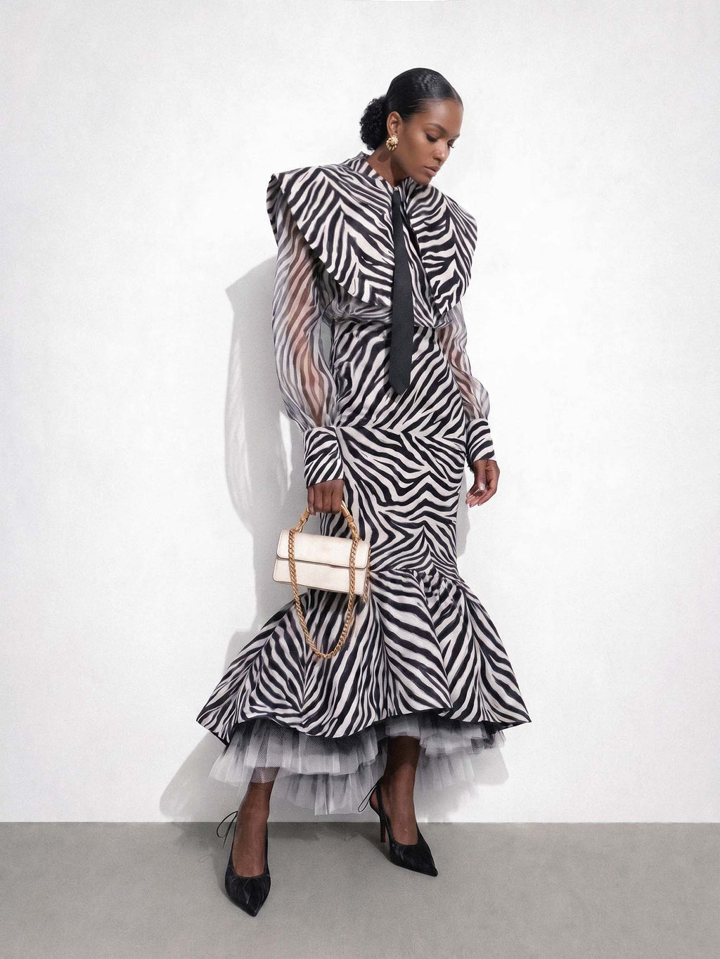 Pam Cotton Skirt in Zebra With Petticoat