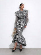 Pam Cotton Skirt in Zebra With Petticoat
