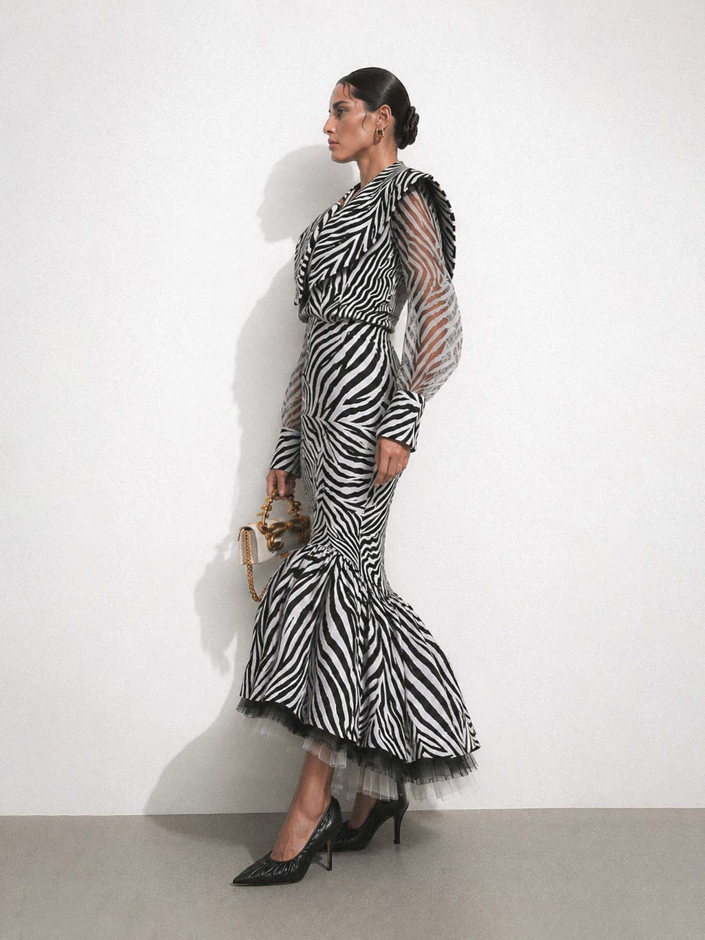 Pam Cotton Skirt in Zebra With Petticoat