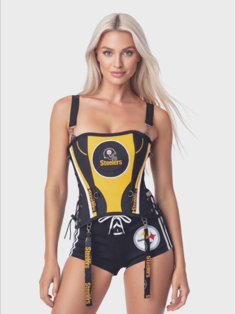 Pittsburgh Steelers Football Team Corset Bustier Top