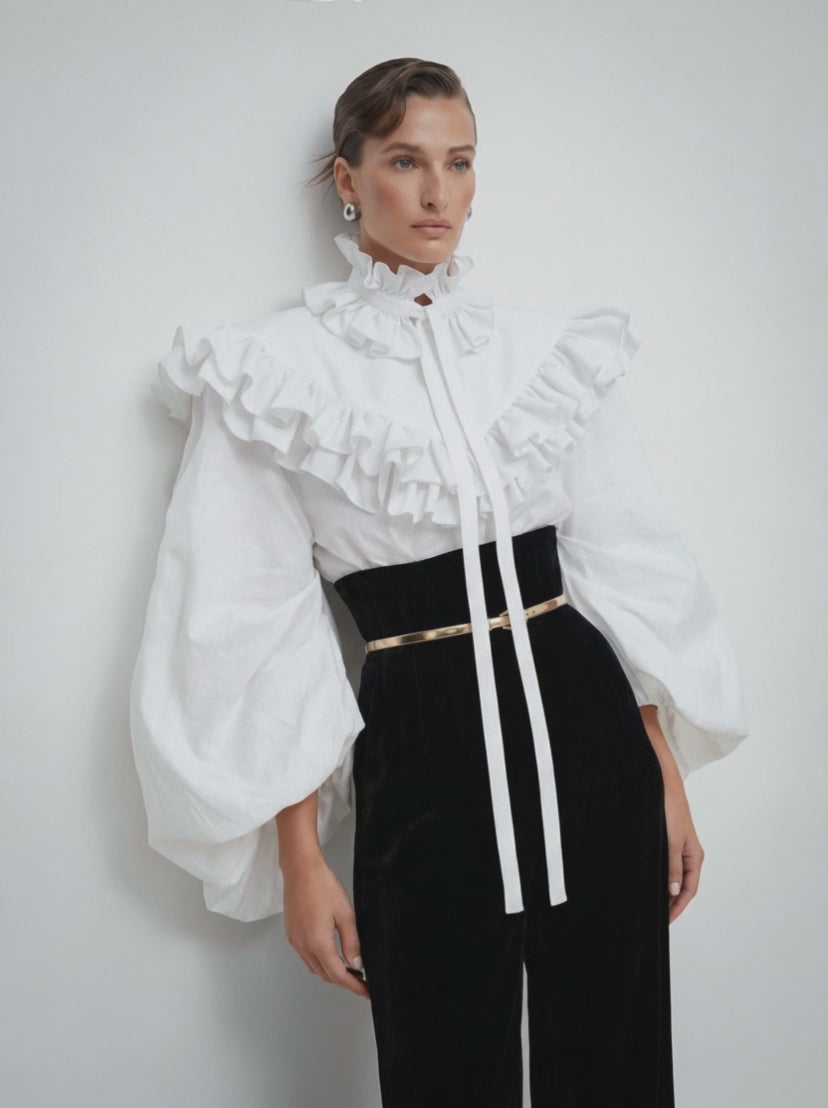 The Poet Cascading Ruffle Detachable Collar