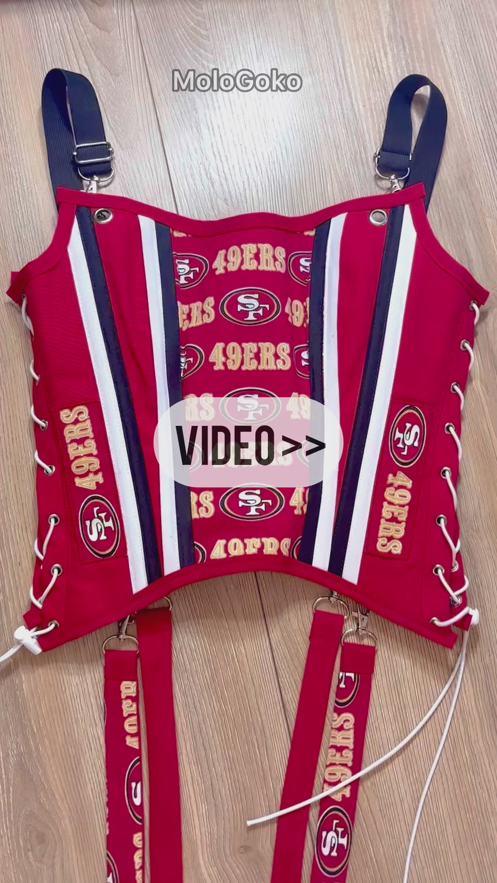 San Francisco 49-ers Football Team Corset Bustier Top