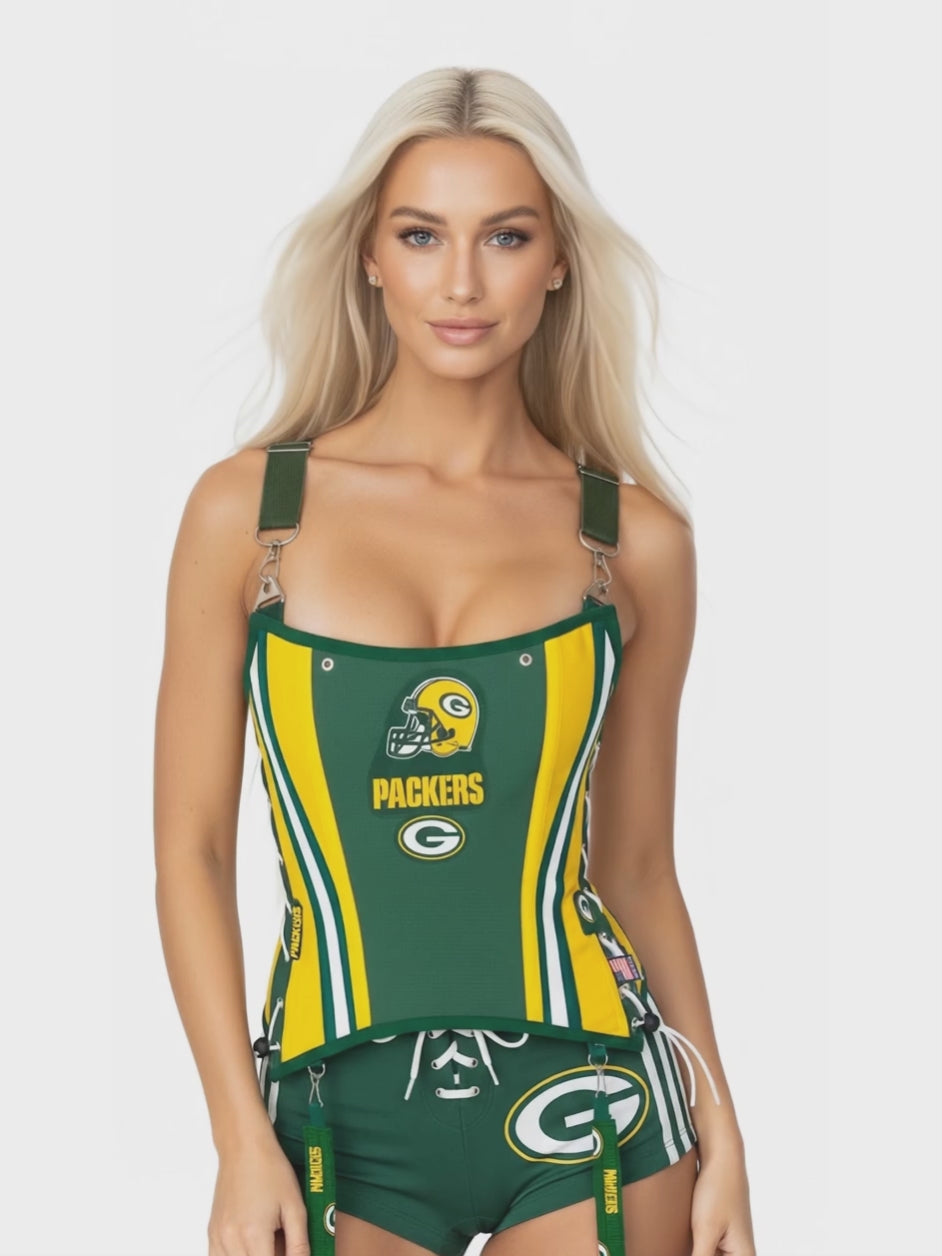 Green Bay Packers Football Team Corset Bustier Top
