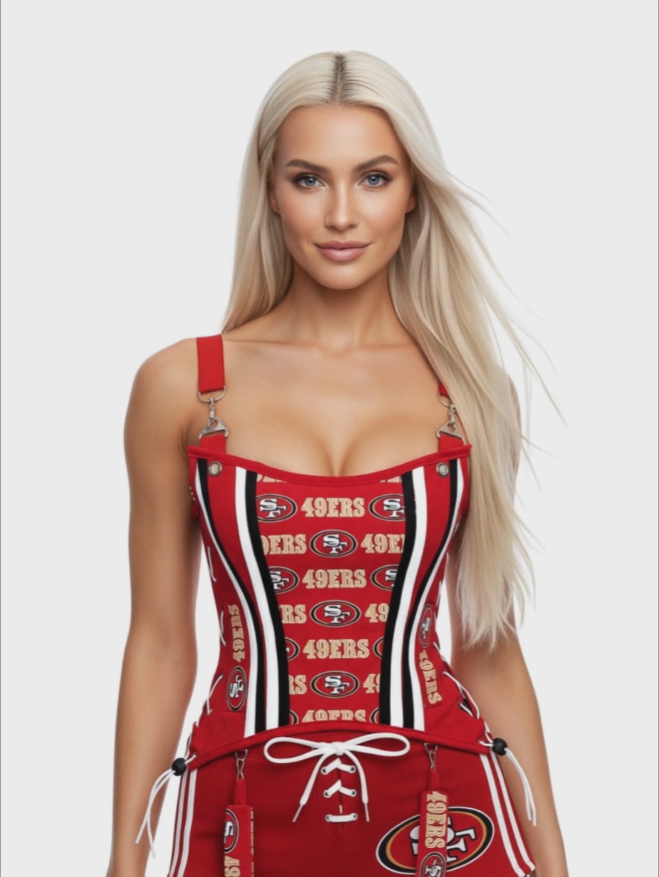 San Francisco 49-ers Football Team Corset Bustier Top