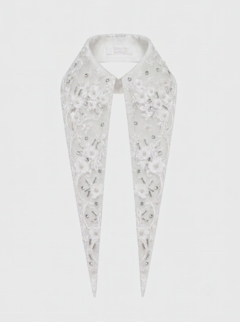 The Baroness 14” Long Couture Beaded Collar