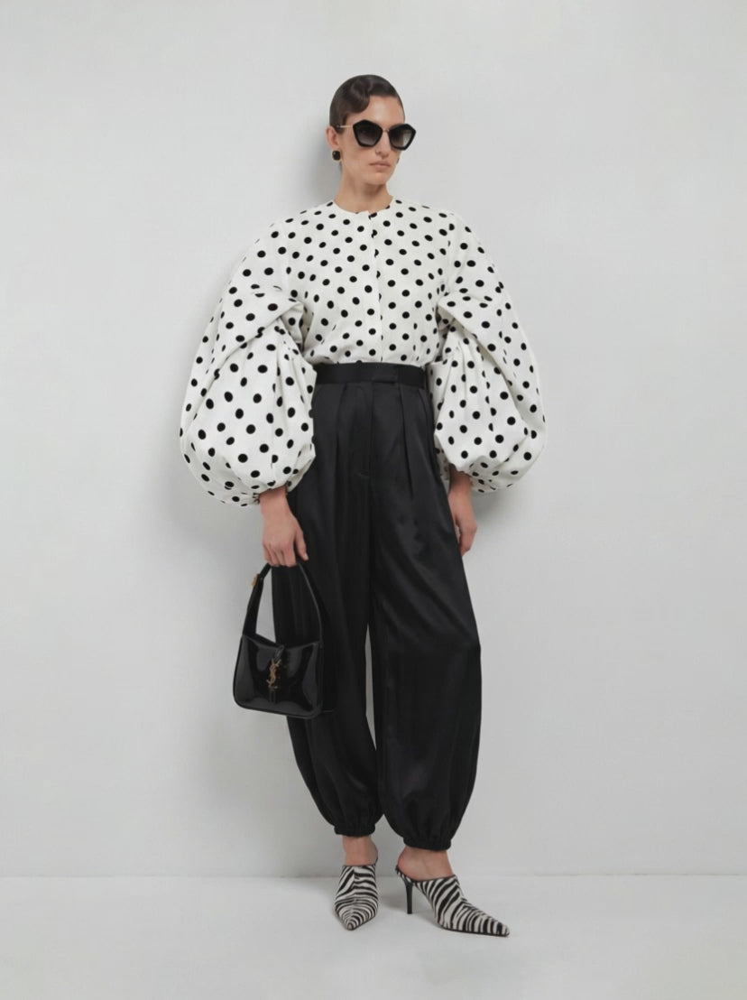 Ema Polka Dots Bubbles Sleeves Shirt