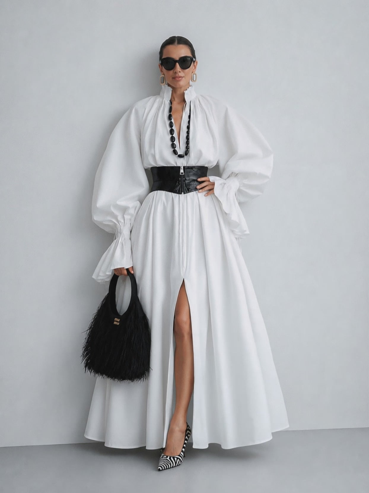 The Ethereal Plissé Poet Maxi Dress