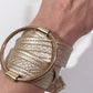 Leather Golden Beige Cuff Belt Bracelet