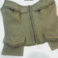 Olive Organic Cotton Quilted Front Zipper Corset with Pockets