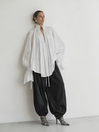 The Ethereal Plissé Poet Blouse