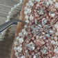 BLUSH PINK BEADED OSTRICH FEATHER STATEMENT EARRINGS