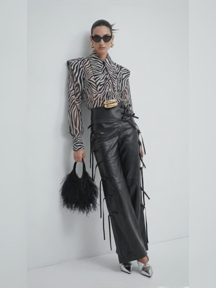 Blanca Long Sleeves Shirt in Zebra