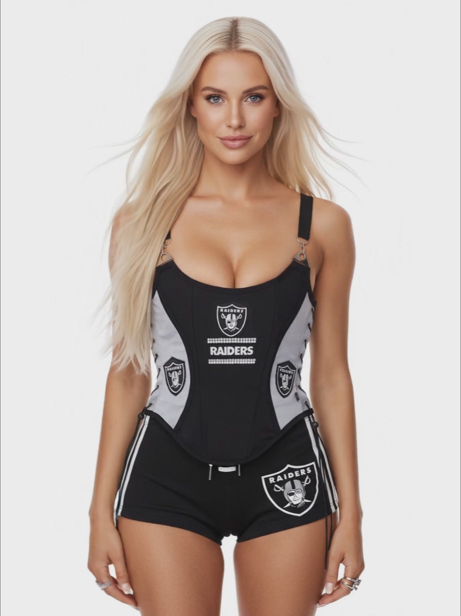 Las Vegas Raiders Football Team Corset Bustier Top