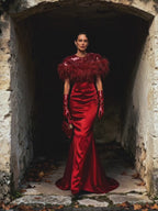 Sequin And Ostrich Feathers Shoulder Cover
