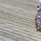BLUSH PINK GOLD BEADED SQUARE STUD EARRINGS