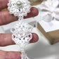 White Wedding Bridal Beaded Stud Earrings