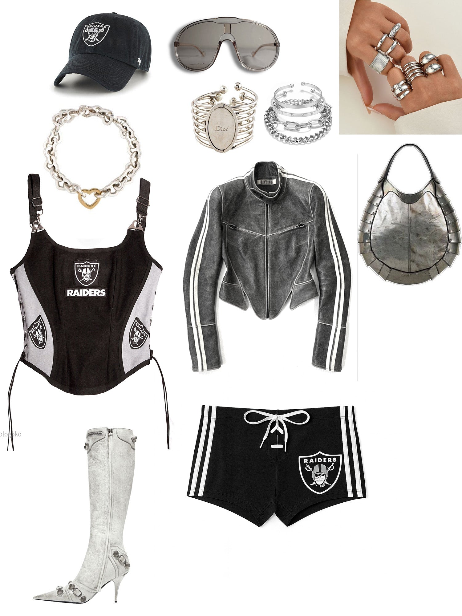 Las Vegas Raiders Football Team Corset Bustier Top