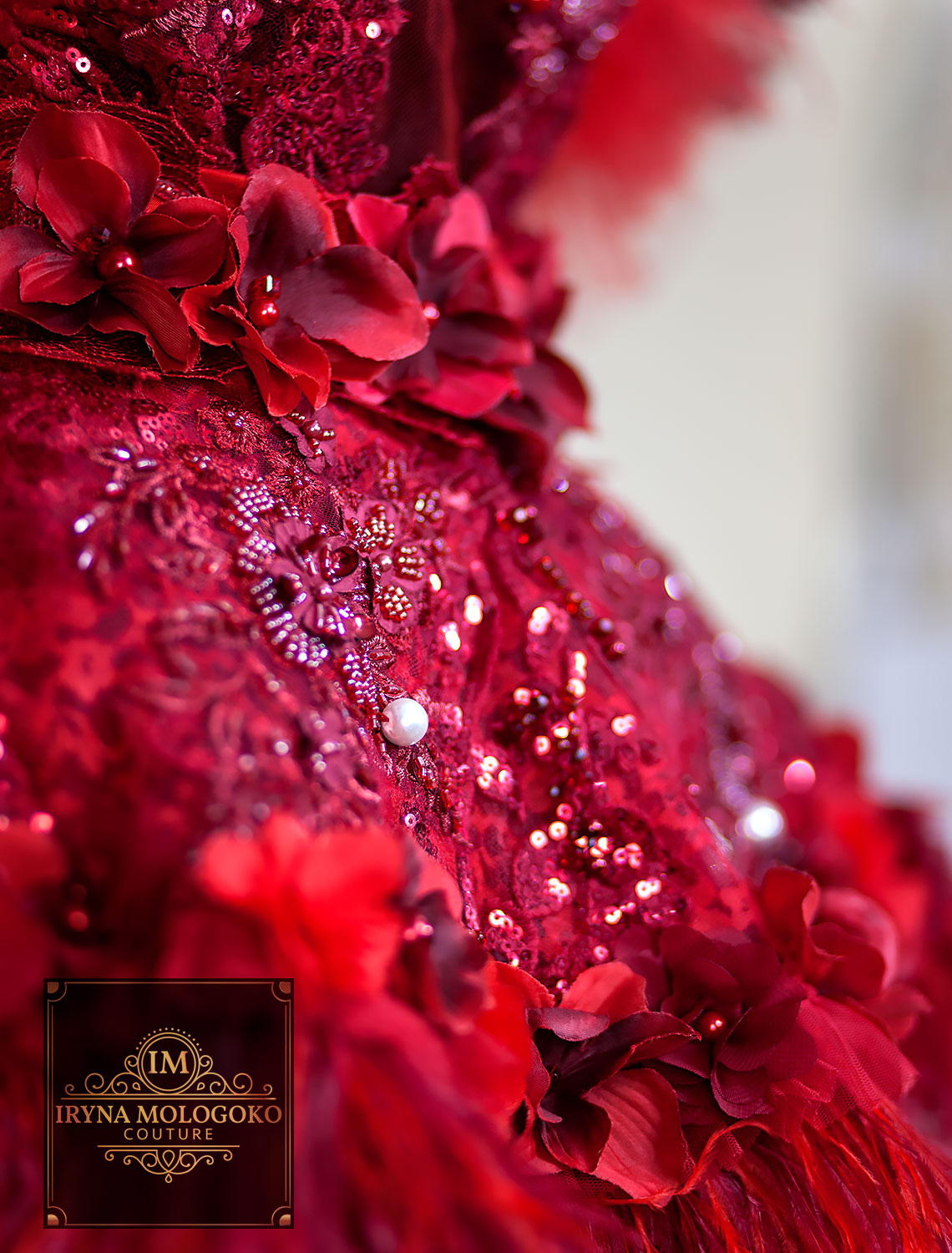 Red Princess Couture One-Of-A-Kind Gown - Mologoko Couture